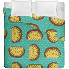 Taco-drawing-background-mexican-fast-food-pattern Duvet Cover Double Side (king Size)