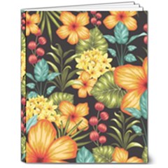 Fabulous-colorful-floral-seamless 8  X 10  Hardcover Notebook