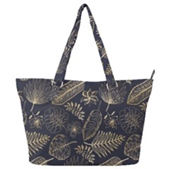 Elegant-pattern-with-golden-tropical-leaves Full Print Shoulder Bag by uniart180623