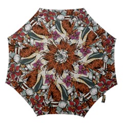 Natural-seamless-pattern-with-tiger-blooming-orchid Hook Handle Umbrellas (medium) by uniart180623