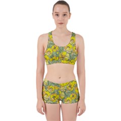 Seamless-pattern-with-graphic-spring-flowers Work It Out Gym Set by uniart180623