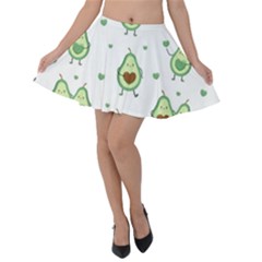 Cute-seamless-pattern-with-avocado-lovers Velvet Skater Skirt by uniart180623