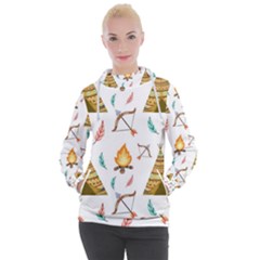 Cute-cartoon-native-american-seamless-pattern Women s Hooded Pullover