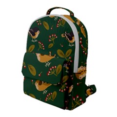 Cute-seamless-pattern-bird-with-berries-leaves Flap Pocket Backpack (large) by uniart180623