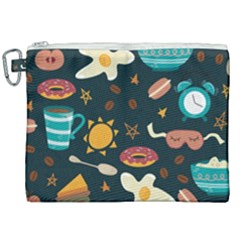 Seamless-pattern-with-breakfast-symbols-morning-coffee Canvas Cosmetic Bag (xxl) by uniart180623