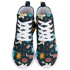 Seamless-pattern-with-breakfast-symbols-morning-coffee Women s Lightweight High Top Sneakers