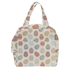 Seamless-pattern-colorful-easter-egg-flat-icons-painted-traditional-style Boxy Hand Bag by uniart180623