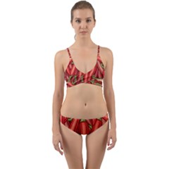 Seamless-chili-pepper-pattern Wrap Around Bikini Set by uniart180623