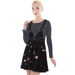 Abstract Rose Gold Glitter Background Plunge Pinafore Velour Dress