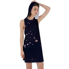 Abstract Rose Gold Glitter Background Racer Back Hoodie Dress