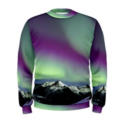 Aurora Stars Sky Mountains Snow Aurora Borealis Men s Sweatshirt by uniart180623