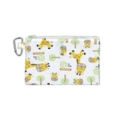 Vector-pattern-with-cute-giraffe-cartoon Canvas Cosmetic Bag (small) by uniart180623