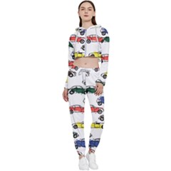 Cars-pattern Cropped Zip Up Lounge Set by uniart180623