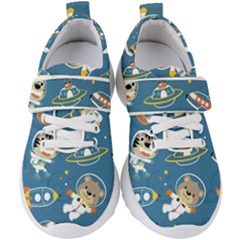 Seamless-pattern-funny-astronaut-outer-space-transportation Kids  Velcro Strap Shoes by uniart180623