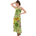 Funny-animals-cartoon V-Neck Chiffon Maxi Dress View1