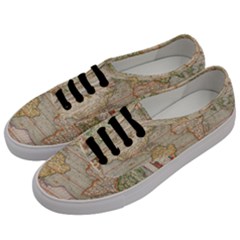 Old World Map Of Continents The Earth Vintage Retro Men s Classic Low Top Sneakers by uniart180623