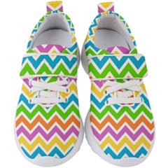 Chevron-pattern-design-texture Kids  Velcro Strap Shoes by uniart180623