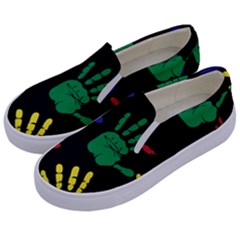 Handprints-hand-print-colourful Kids  Canvas Slip Ons