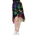 Handprints-hand-print-colourful Frill Hi Low Chiffon Skirt View1