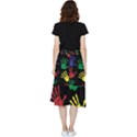 Handprints-hand-print-colourful Frill Hi Low Chiffon Skirt View2