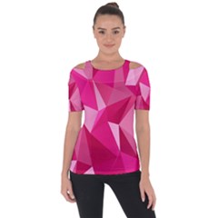 Pattern Halftone Geometric Shoulder Cut Out Short Sleeve Top by uniart180623