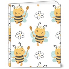 Art Bee Pattern Design Wallpaper Background 8  X 10  Hardcover Notebook