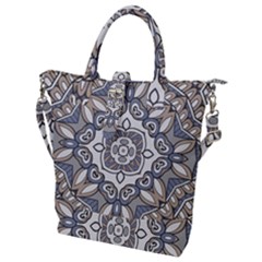 Flower Art Decorative Mandala Pattern Ornamental Buckle Top Tote Bag by uniart180623