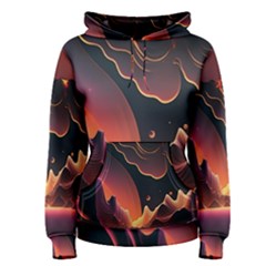 Fire Flame Burn Hot Heat Light Burning Orange Women s Pullover Hoodie by uniart180623