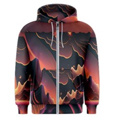 Fire Flame Burn Hot Heat Light Burning Orange Men s Zipper Hoodie by uniart180623