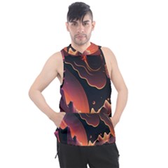 Fire Flame Burn Hot Heat Light Burning Orange Men s Sleeveless Hoodie by uniart180623