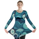 Waves Ocean Sea Abstract Whimsical Abstract Art Long Sleeve Tunic  View1