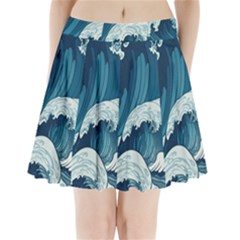 Waves Ocean Sea Pattern Water Tsunami Rough Seas Pleated Mini Skirt by uniart180623