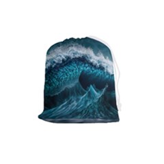 Tsunami Waves Ocean Sea Water Rough Seas Drawstring Pouch (medium) by uniart180623