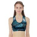 Tsunami Waves Ocean Sea Water Rough Seas Sports Bra with Border View1