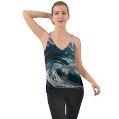 Tsunami Waves Ocean Sea Water Rough Seas Chiffon Cami by uniart180623