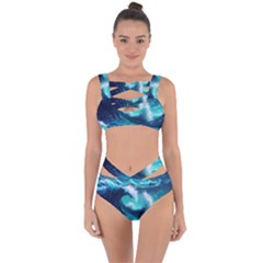 Tsunami Tidal Wave Ocean Waves Sea Nature Water Bandaged Up Bikini Set  by uniart180623