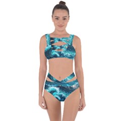 Thunderstorm Tsunami Tidal Wave Ocean Waves Sea Bandaged Up Bikini Set  by uniart180623