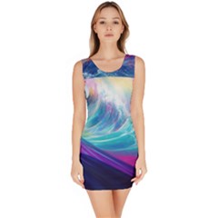 Waves Ocean Sea Tsunami Nautical Nature Water Bodycon Dress by uniart180623