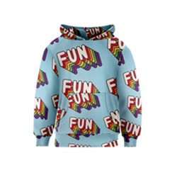 Fun Word Inscription Rainbow Pattern Kids  Pullover Hoodie by uniart180623