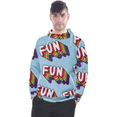 Fun Word Inscription Rainbow Pattern Men s Pullover Hoodie by uniart180623