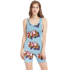 Fun Word Inscription Rainbow Pattern Women s Wrestling Singlet by uniart180623