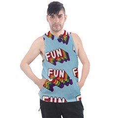 Fun Word Inscription Rainbow Pattern Men s Sleeveless Hoodie by uniart180623