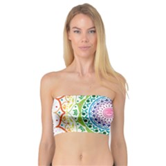 Mandala Pattern Rainbow Pride Bandeau Top by Ravend