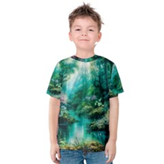 River Stream Flower Nature Kids  Cotton Tee