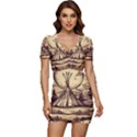 Nation Indian Native Indigenous Low Cut Cap Sleeve Mini Dress View1