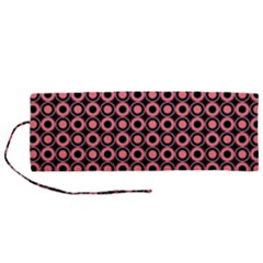 Mazipoodles Red Donuts Polka Dot  Roll Up Canvas Pencil Holder (m) by Mazipoodles