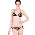 Wallpaper-with-floral-pattern-green-leaf Classic Bikini Set View3