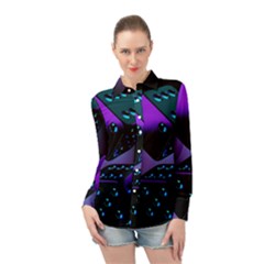 3d Ludo Game,gambling Long Sleeve Chiffon Shirt