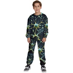 Ai Generated Neuron Network Connection Kids  Sweatshirt Set