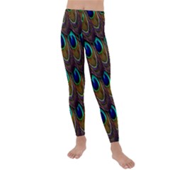 Peacock-feathers-bird-plumage Kids  Lightweight Velour Leggings